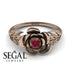Soft Flower And Leaves Ruby Ring- Adalyn no. 8